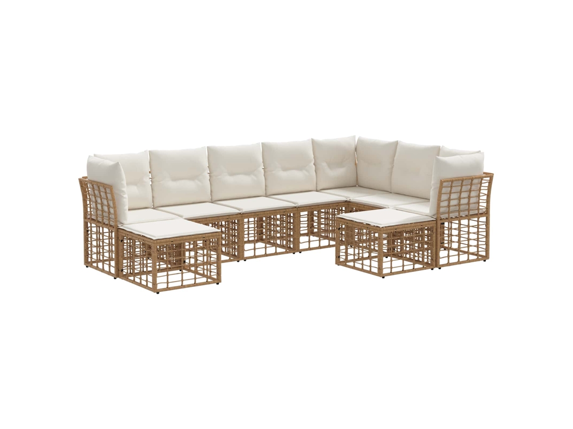 Maison Exclusive - Conjunto De Sofás Para Exterior Natural E Branco Creme
