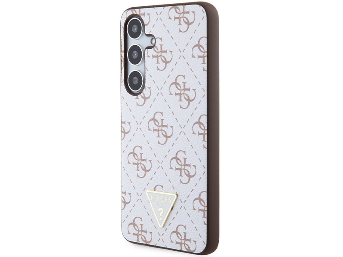 Capa para Samsung Galaxy S24 S GUESS Pele Sintética Rígida Branco