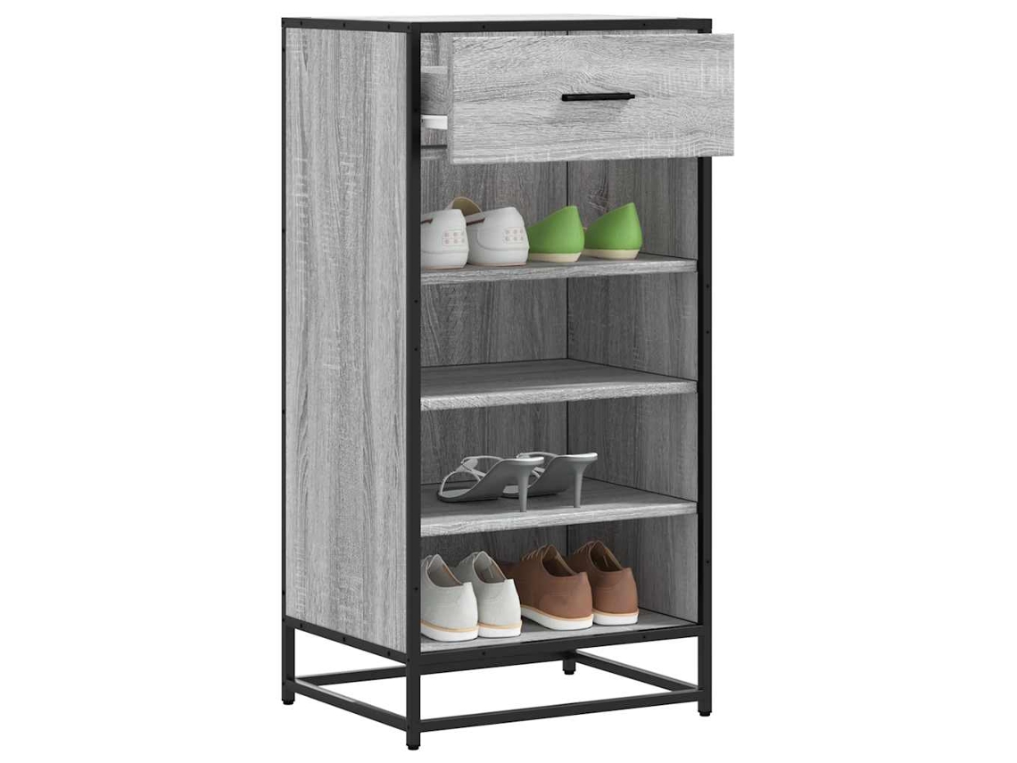 Vidaxl Sapateira 48x38x97,5 Cm Derivados De Madeira Cinzento Sonoma
