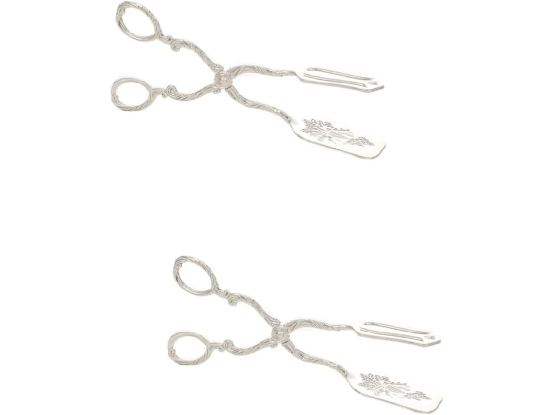 Magiclulu Conjunto De 2 Pinças Para Bolos Em Aço Inoxidável, Pinças Para Servir Em Buffets, Antiderrapantes, Utensílio