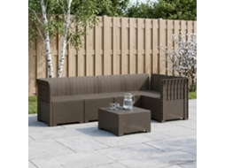 Vidaxl Sofá De Jardim Para 5 Pessoas Com Visual De Rattan Pp
