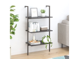Vidaxl Unidade 3 Prateleiras Inclinada 64x35x120,5 Cm Preto