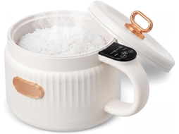 Panela Elétrica para Ramen, Proteção Contra Queimaduras a Seco, Revestimento Cerâmico Antiaderente, 1,6l Branca SIURN