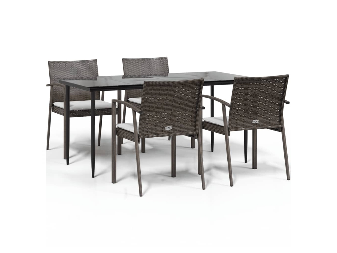 Garden Dining Set, Garden Dining Sets Vidaxl Marrom Rattan / Vime (mesa Com 160 Cm De Comprimento)
