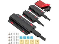 Conjunto De 4 Fechos Magnéticos Pressão Para Portas E Armários - Preto