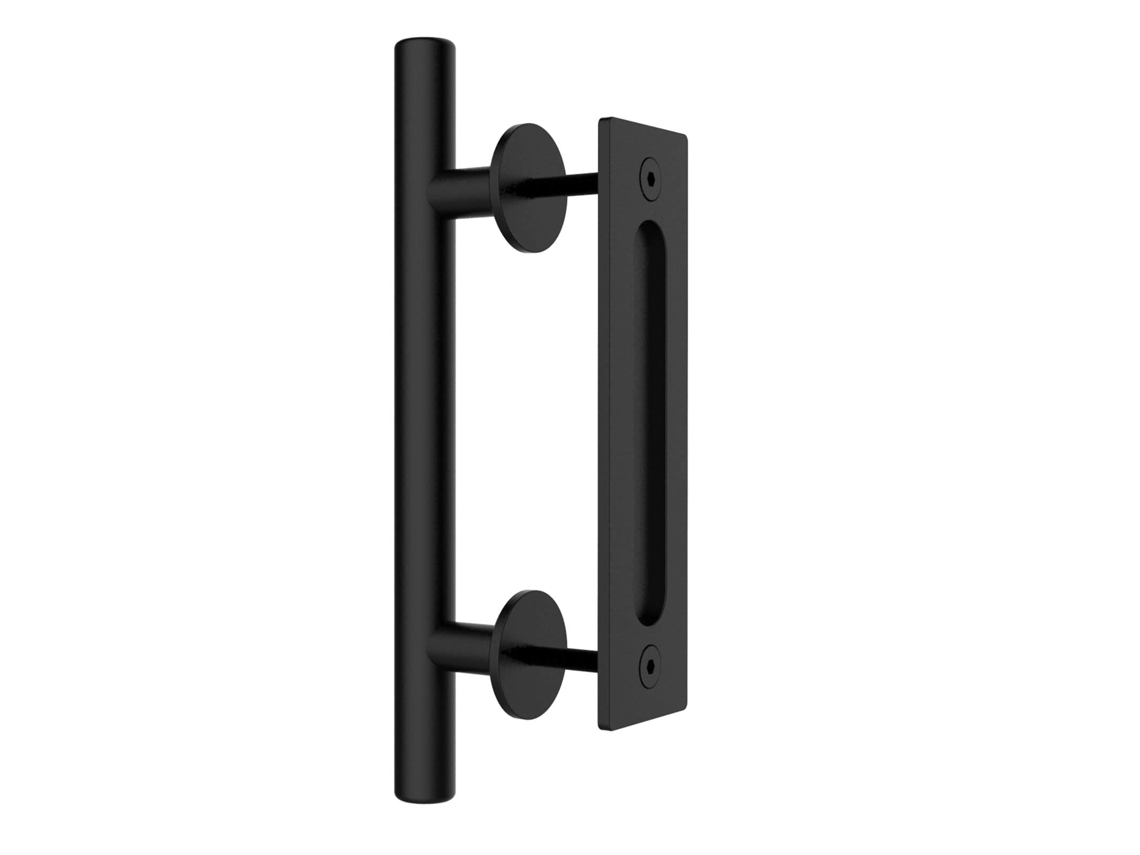 Puxador Retró 30cm Para Porta De Correr,aço Inoxidable Preto,conjunto Com Puxador E Fechadura Para Portas De Madeira Deslizantes Btforus