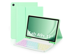 Capa de Teclado Bluetooth para Samsung Tab S9 FE Plus 12.4 com teclado RGB retroiluminado, XIAOMOYU