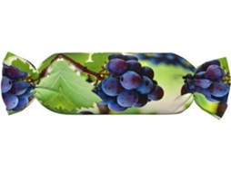 Almofada Cilíndrica Formato de Doce com Estampa Uvas 100 % Poliéster Ideal para Viagens, Casa e Escritório