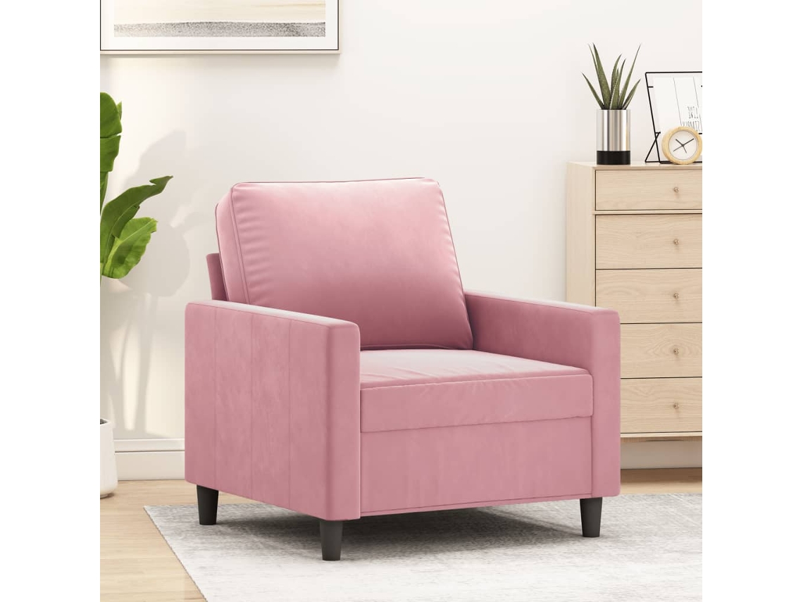 Vidaxl Poltrona 60 Cm Veludo Rosa