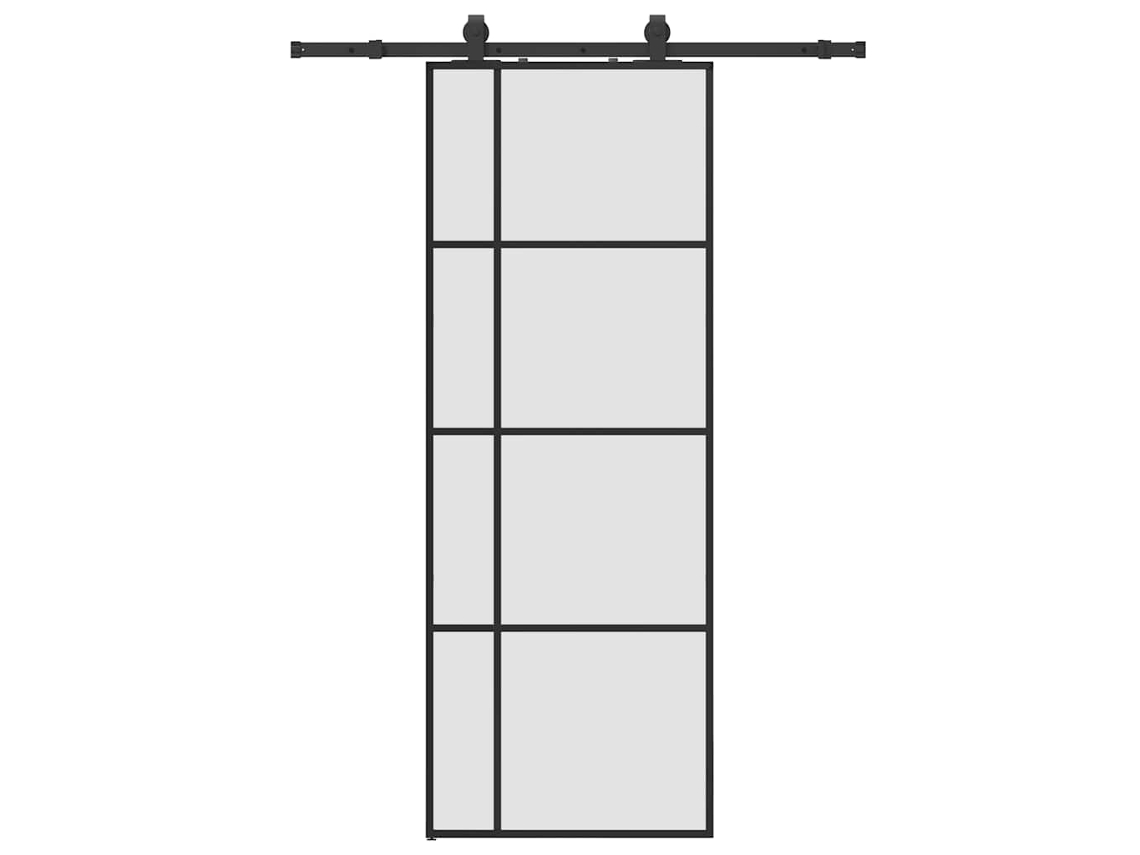 Porta Deslizante com Conj. Ferragens 76x205cm Vidro Esg Preto MAISON EXCLUSIVE