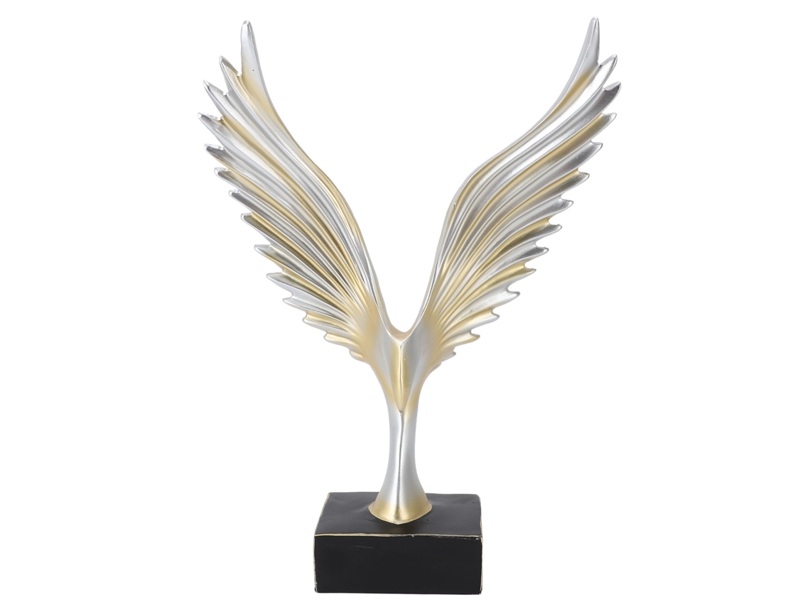 Baok - Escultura Abstrata de Águia em Resina com Alações, Ideal para Decoração de Mesa em Casa ou Escritório, Cor Dourada