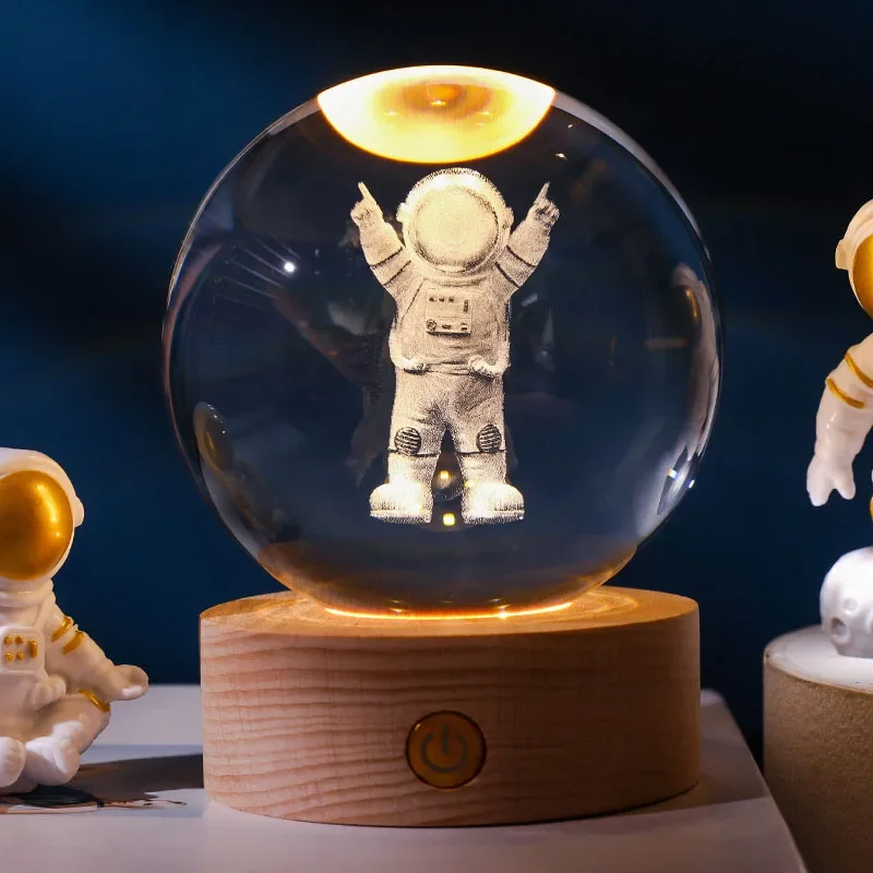 Bola de Cristal de 60mm com Gravação a Laser 3d MDUG (estilo 4 60mm)