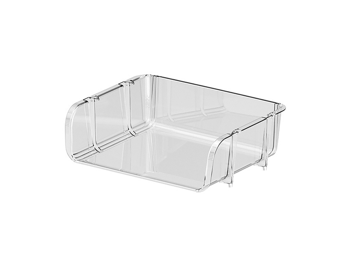 Organizador de Mesa Transparente Empilhavel para Materiais Escolares e Papéis 26.5x20.2x8cm