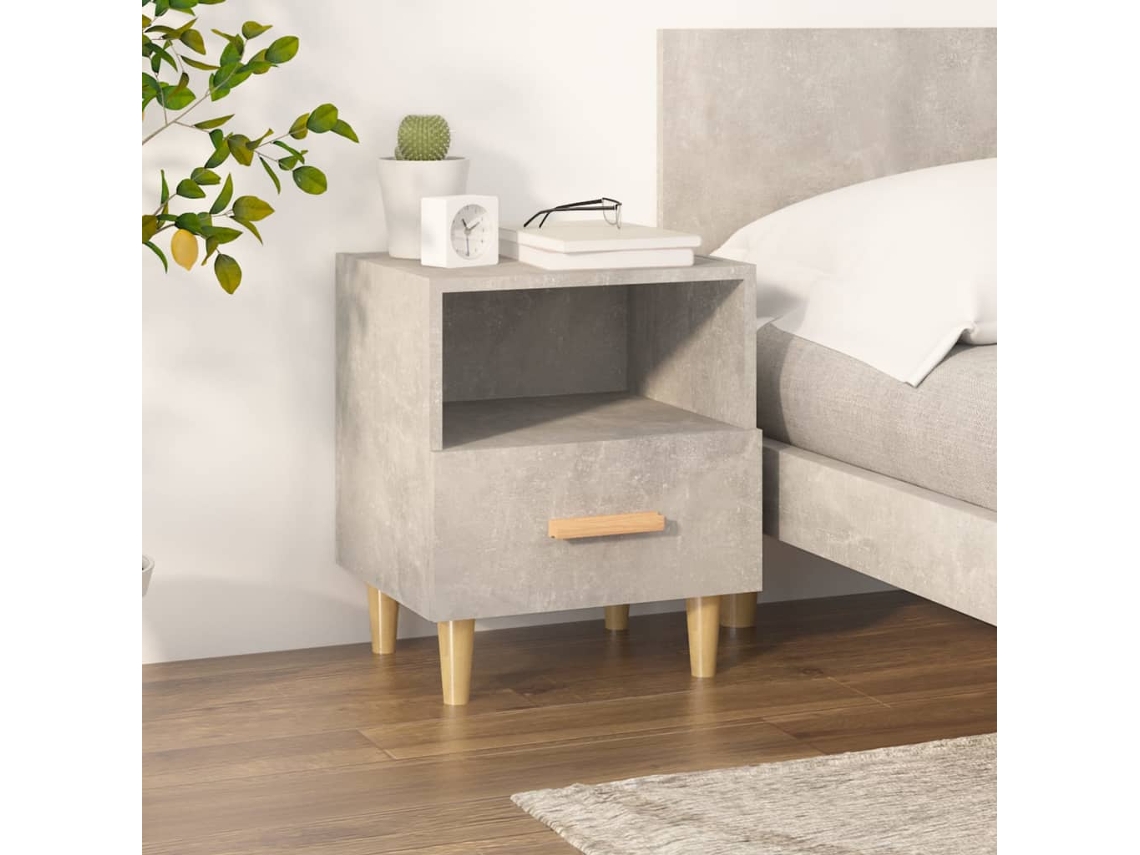 Bedside Cabinet, Bedside Cabinets Vidaxl Cinzeto Madeira Processada (n/a)
