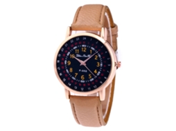Reloj Analógico De Cuarzo Con Correa De Cuero Pu Para Hombres Zhoulianfa (beige Amarillo)