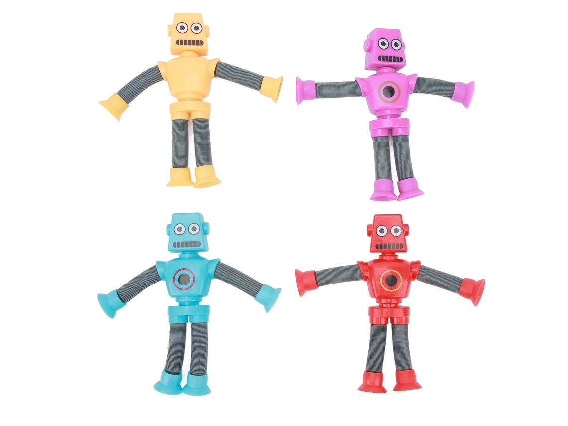 4pcs Brinquedos De Girafa Plástica Telescópica Com Luz E Cupula De Aderência Para Aliviar Estresse Infantil