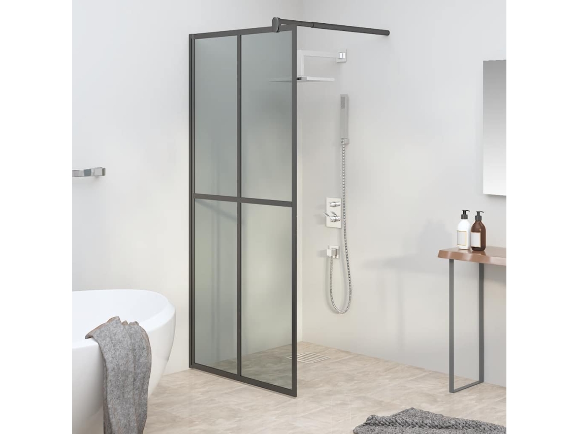 Vidaxl Divisória De Chuveiro Vidro Temperado 80x195 Cm Preto