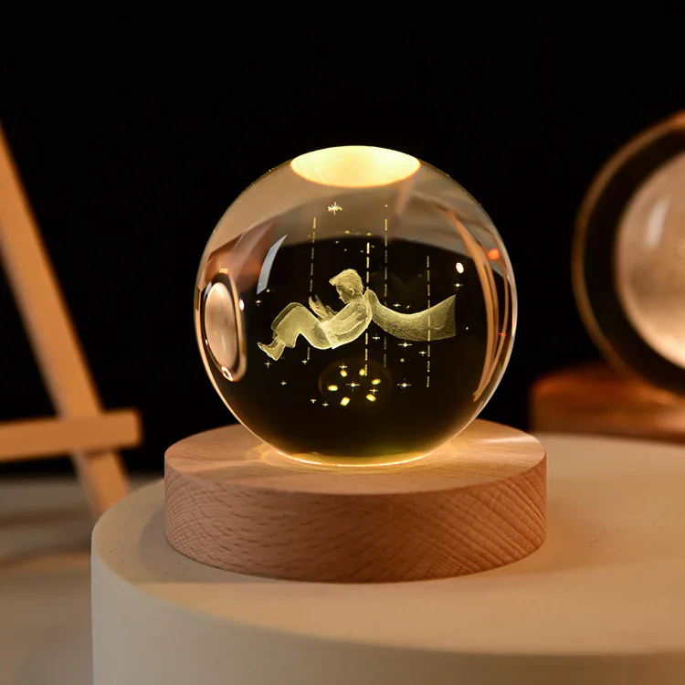 Bola de Cristal 3d de 60mm com Gravação a Laser Ornamento Colecionável MDUG (sky Prince 60mm)