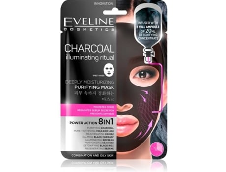 Máscara de Rosto  Charcoal Illuminating Ritual Super Hydrating Cleansing Sheet Mask