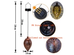 Rebe-lâmpada Solar Exterior De Ferro Pendente Jardim Com Design De Borboleta E Cone Vazio Lanterna Decorativa Para Jardim E Pátio