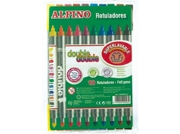 Pack 10 Canetas de Feltro ALPINO Ponta Dupla