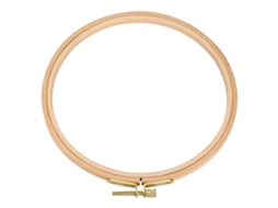 Aro Bordado Mão Madeira Quadro Costura Cruzada 18cm
