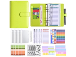 A6 Loose Leaf Binder Budget Planner With Zipper Pouch, Macaron Pu Leather Cash Envelope Organizer, Luxury Gift Set Apple
