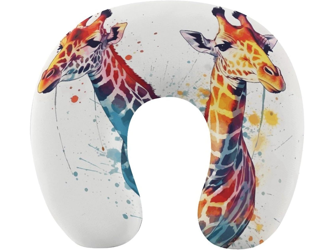 Almofada de Viagem em Formato U com Estampa Girafa S/MARCA