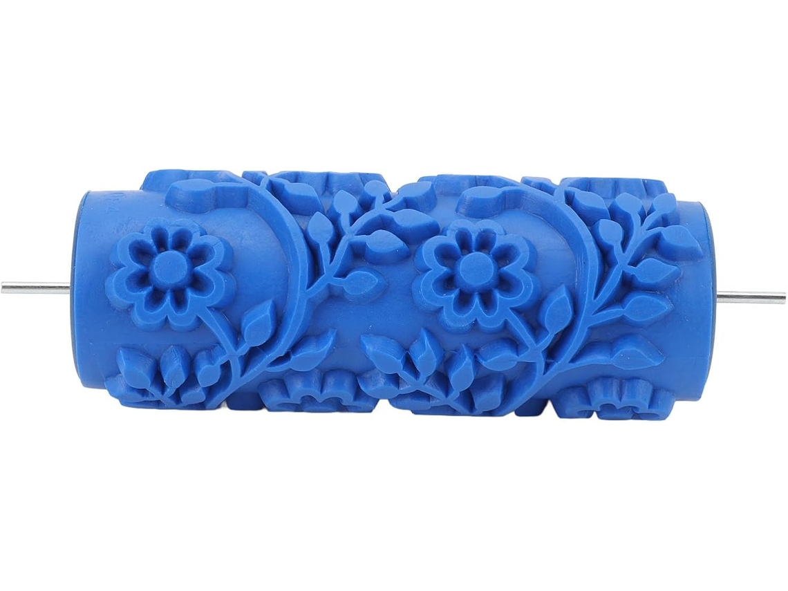 Rolo De Pintura De Borracha Texturizada De 5 Polegadas Para Decoração De Paredes Com Padrões Laváveis E