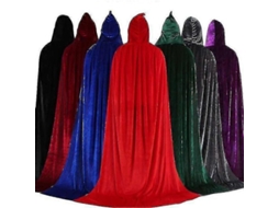 Capa com Capuz Fasst de Veludo, Unissex, Longa, para Halloween e Cosplay | S/MARCA