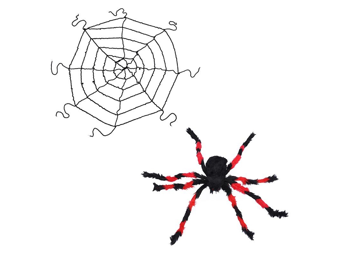 2 Peças de Aranha de Pelúcia para Decorações de Halloween ALLINLESS