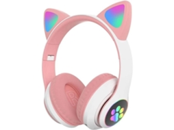 Fones de Ouvido Sem Fio com Orelhas de Gato Dobráveis e Expansíveis Bluetooth com Orelhas de Gato Ajustáveis S Fones de Ouvido para Jogos 76