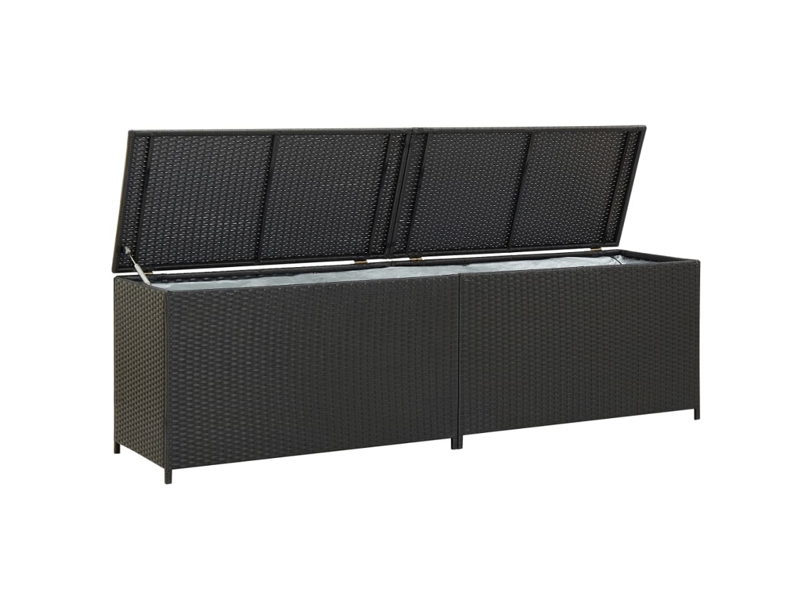 Storage Chest, Storage Chests Vidaxl Preto Rattan / Vime (200 X 50 X 60 Cm)