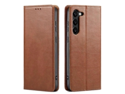 Capa Para Celular Fierre Shann Em Couro Pu Com Textura Para Samsung Galaxy S25+ 5g
