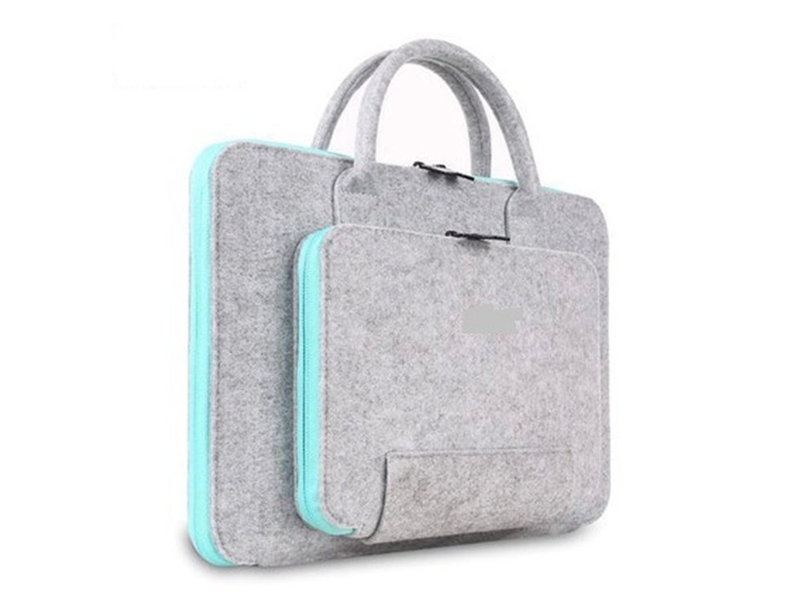 Capa Para Laptop 17 Polegadas, Com Zíper, Com Alça, Em Feltro, Cor Cinza Claro, Para Trabalho E Viagem Elysve
