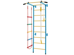 Parede de Escalada Infantil 107 X 83 X 223 Cm Azul e Amarelo para Até 100 Kg