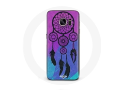 Capa para Samsung Galaxy S6 Apanhador de Sonhos pretoFundo azul eViole