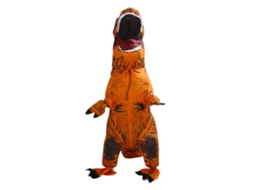 Fantasia Inflável Dino T rex para Halloween Natal Cosplay Infantil 120 140cm Marrom
