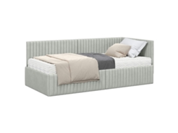Estrutura de Cama de Canto com Colchão 2 Pcs Cinzento claro MAISON EXCLUSIVE