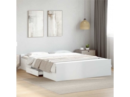 Vidaxl Estrutura de Cama C/ Gavetas 160x200cm Derivados Madeira Branco