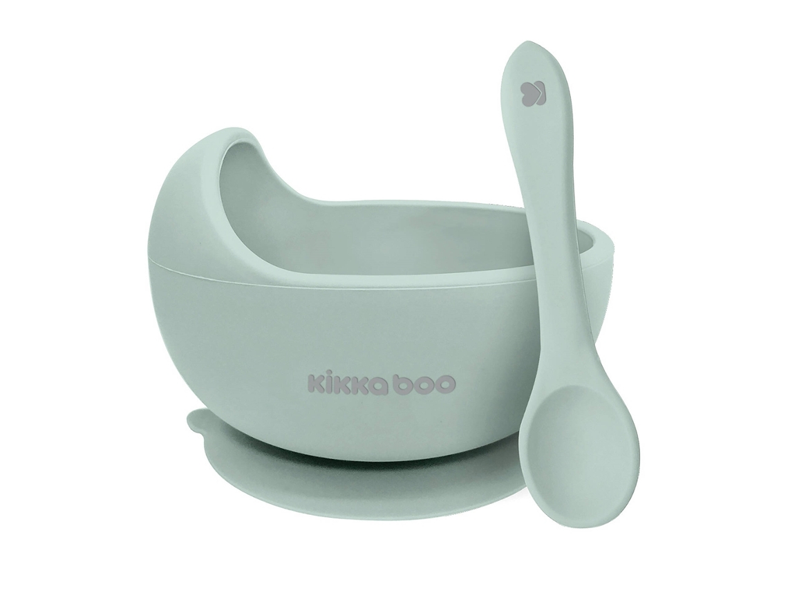 Conjunto Taça E Colher Silicone Verde Yummy