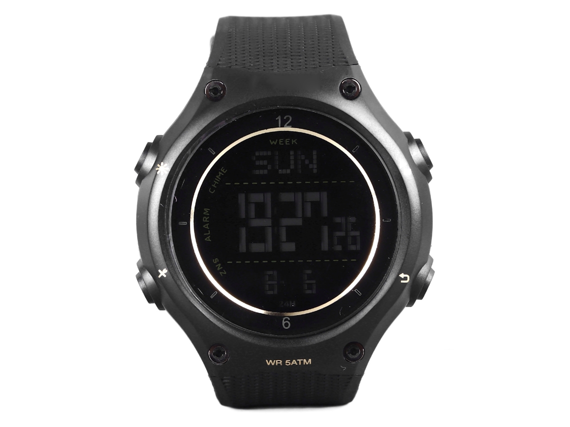 Relógio esportivo digital masculino, caixa grande, à prova d'água, estilo militar com LED.