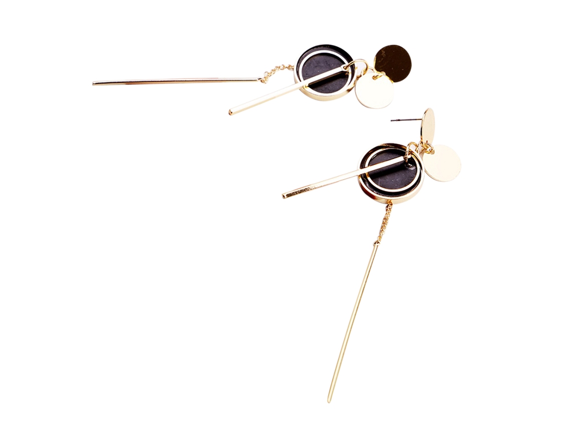 Brincos Pendentes Paillettes Elegantes Com Corrente Longa