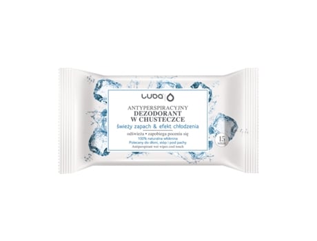 Toalhetes Antitranspirantes Com Cheiro Fresco E Efeito Refrescante, 15 Unidades Luba
