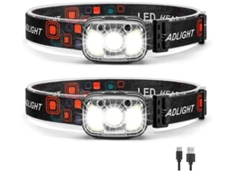 Farol Led Ultra Brilhante BISBISOUS Recarregável 1200 Lúmens com Luz Vermelha e Branca Preta VIGA EUROPE