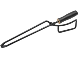 Pinça De Ferro Para Lareira Toyandona Com Cabo Madeira Confortável, Acessório Para Churrasco Ideal Mover Lenha Durante