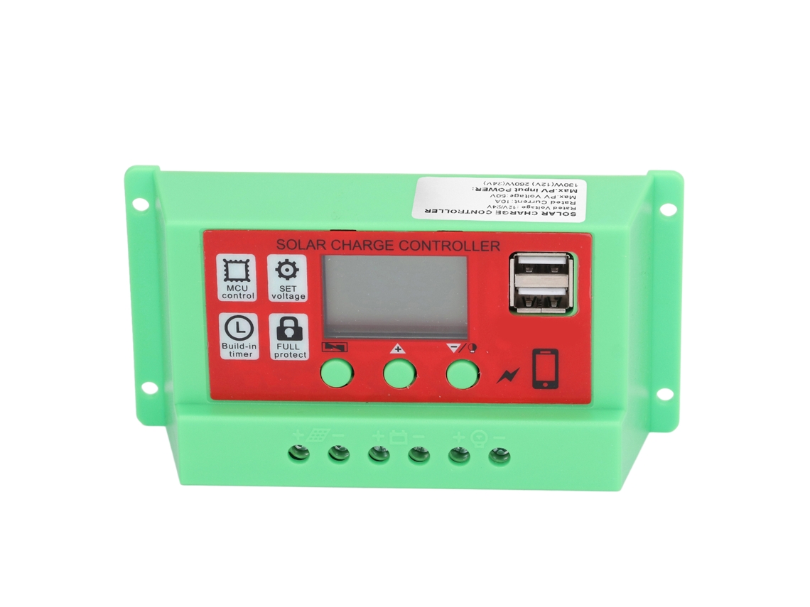 Controlador De Carga Solar Laxiscreed Com Ecrã Lcd Ajustável Para Painéis Solares