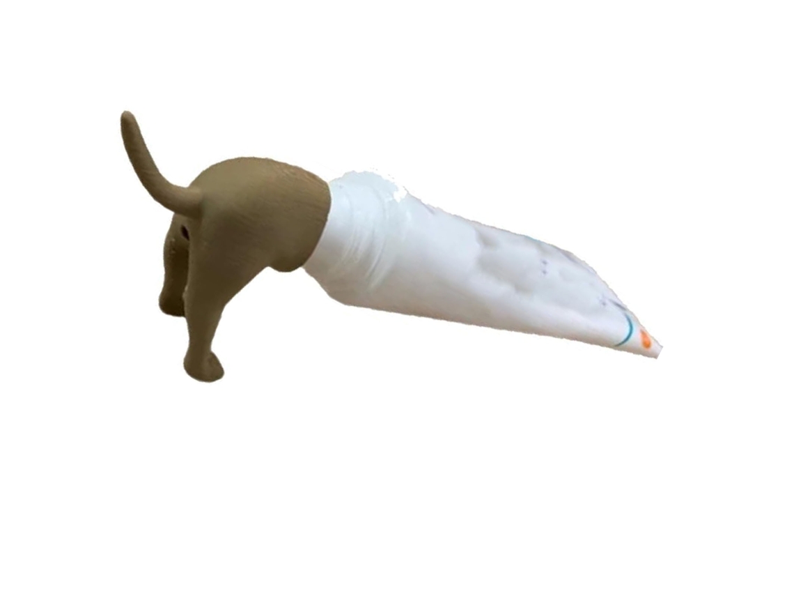 Tapa Exprimidora De Pasta Dental Universal De Culo De Perro Haciendo Caca Marrón Divertida