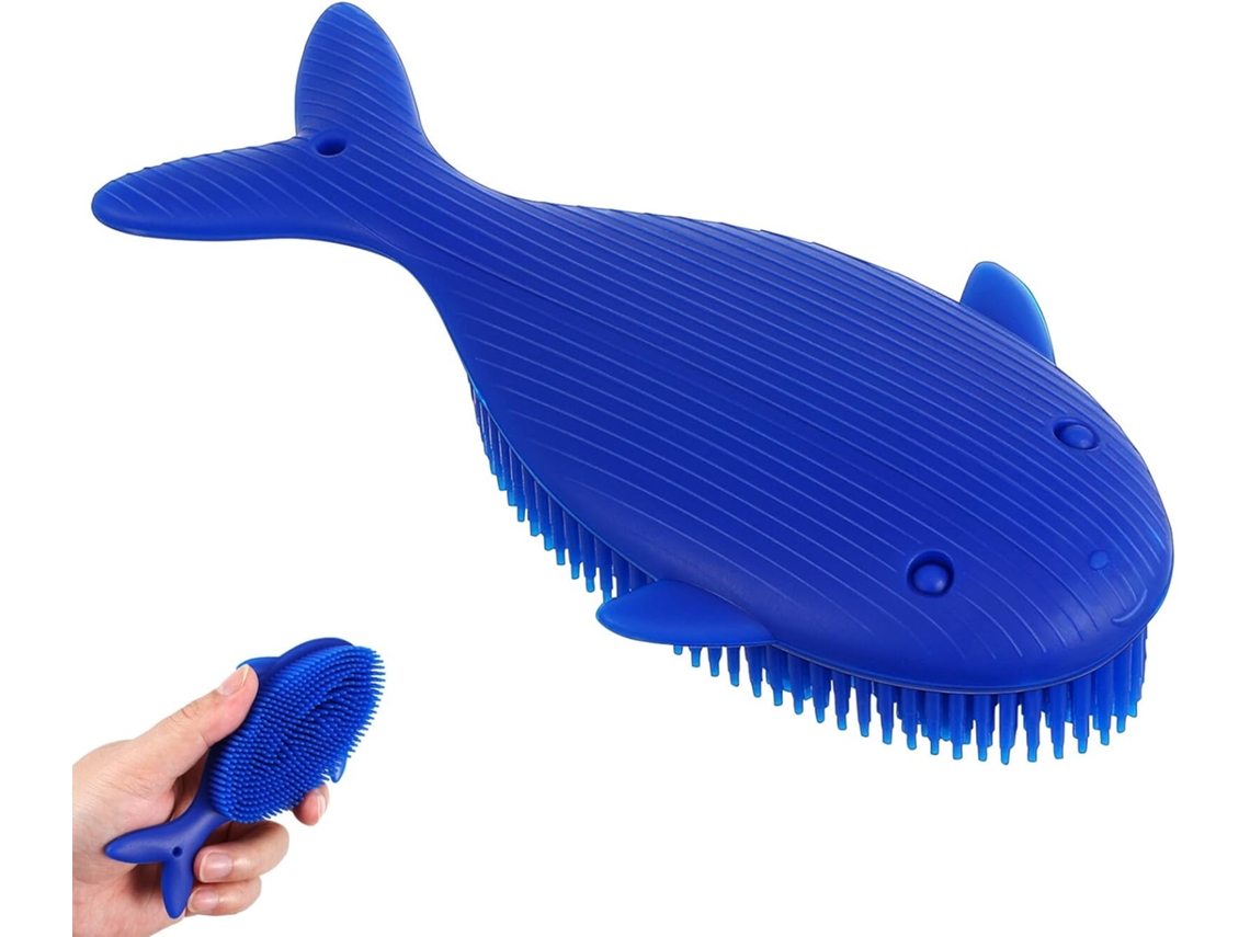 Escova De Banho E Shampoo Hohopeti Em Silicone Formato Baleia, Suave E Higiênica, Para Massagem Corporal E Capilar
