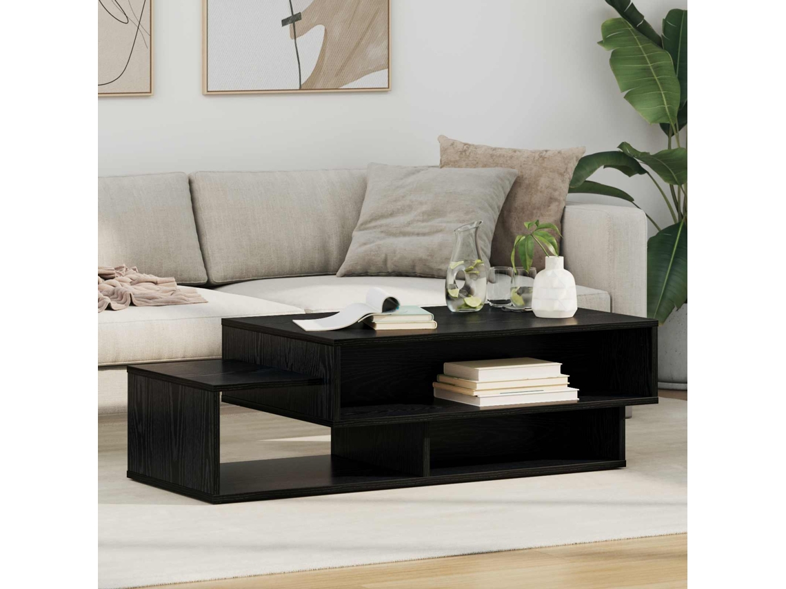 Vidaxl Mesa De Centro Carvalho Preto 105 X 50 X 32,5 Cm